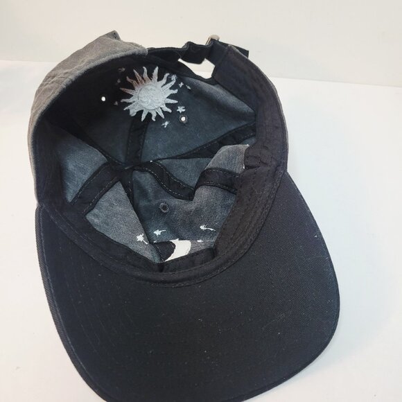 Black Embroider Sun Moon Stars Celestial Mighty Fine Baseball Hat Cap Adjustable - Picture 4 of 5